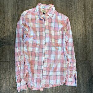 J. Crew Non-Iron Slim Fit Button Down Pink Check Casual Shirt - Size XS